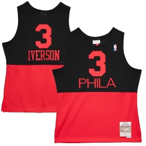 Fascinante Raffinato Eccezionale Allen Iverson Philadelphia 76ers 2003/04 Hardwood Classics Reload 2.0 Swingman Jersey Black  per la Gara Importante