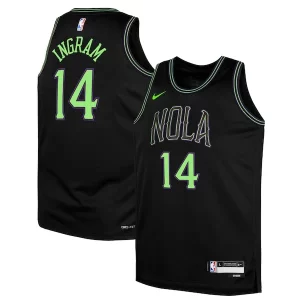 Prestigioso Incantevole Brandon Ingram New Orleans Pelicans Nike Youth Swingman Replica Jersey City Edition Black  per la Gara Importante