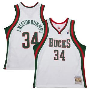 Lussuoso Stupendo Giannis Antetokounmpo Milwaukee Bucks 2013/14 Hardwood Classics Swingman Jersey White  per la Gara Importante