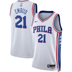 Carino Incantevole Joel Embiid Philadelphia 76ers Nike Unisex Swingman Jersey Association Edition White/Royal  per la Gara Importante