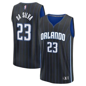 Meraviglioso Tristan da Silva Orlando Magic Youth 2024 NBA Draft Fast Break Player Jersey Icon Edition Black  per la Gara Importante