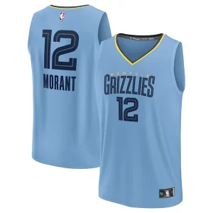 Meraviglioso Ja Morant Memphis Grizzlies Youth Fast Break Replica Player Jersey Statement Edition Light Blue  per la Gara Importante