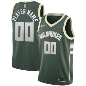 Bellissimo Ottimo Milwaukee Bucks Nike Swingman Custom Jersey Green Icon Edition  per la Gara Importante