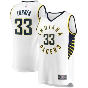 Magnifico Pratico Eccezionale Myles Turner Indiana Pacers Fast Break Replica Player Jersey White Association Edition  per la Gara Importante