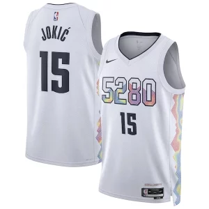 Sofisticato Duraturo Nikola Jokic Denver Nuggets Nike Unisex 2024/25 Swingman Player Jersey City Edition White  per la Gara Importante