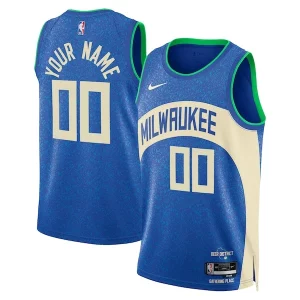 Prestigioso Milwaukee Bucks Nike Unisex 2023/24 Custom Swingman Jersey Royal City Edition  per la Gara Importante