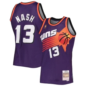 Accattivante Comodo Steve Nash Phoenix Suns 1996/97 Hardwood Classics Swingman Jersey Purple  per la Gara Importante