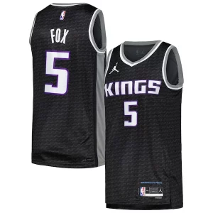 Cool De'Aaron Fox Sacramento Kings Jordan Brand Swingman Player Jersey Statement Edition Black  per la Gara Importante