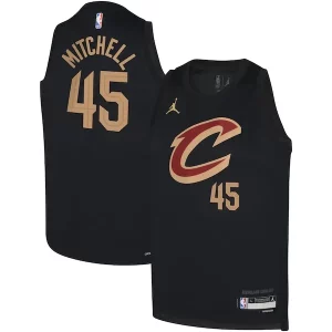 Fantastico Donovan Mitchell Cleveland Cavaliers Jordan Brand Youth Swingman Jersey Statement Black  per la Gara Importante