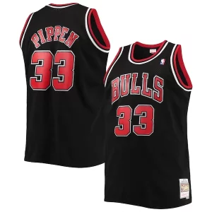 Stupendo Raffinato Duraturo Scottie Pippen Chicago Bulls Big & Tall Hardwood Classics Swingman Jersey Black/Red  per la Gara Importante