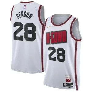 Eccezionale Comodo Alperen Sengun Houston Rockets Nike Unisex 2024/25 Swingman Player Jersey City Edition White  per la Gara Importante
