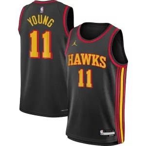 Incantevole Trendy Eccezionale Trae Young Atlanta Hawks Jordan Brand Youth Swingman Jersey Statement Edition Black  per la Gara Importante