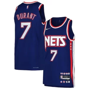 Fantastico Elegante Kevin Durant Brooklyn Nets Nike Authentic Player Jersey City Edition Blue  per la Gara Importante