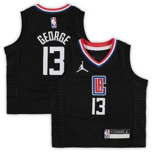 Stupendo Trendy Paul George LA Clippers Jordan Brand Toddler 2020/21 Jersey Black Statement Edition  per la Gara Importante