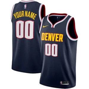 Elegante Denver Nuggets Nike 2022/23 Swingman Custom Jersey Icon Edition Navy  per la Gara Importante