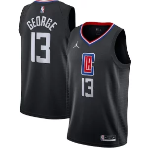 Duraturo Paul George LA Clippers Jordan Brand 2020/21 Swingman Jersey Statement Edition Black  per la Gara Importante