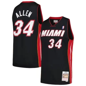 Delizioso Ray Allen Miami Heat 2012/13 Hardwood Classics Swingman Jersey Black  per la Gara Importante