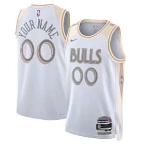 Robusto Accattivante Chicago Bulls Nike Unisex 2024/25 Custom Swingman Jersey City Edition White  per la Gara Importante