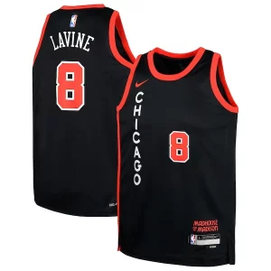 Cool Versatile Attraente Zach LaVine Chicago Bulls Nike Youth Swingman Replica Jersey City Edition Black  per la Gara Importante
