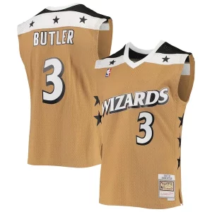 Eccezionale Caron Butler Washington Wizards 2001/02 Hardwood Classics Swingman Jersey Gold  per la Gara Importante
