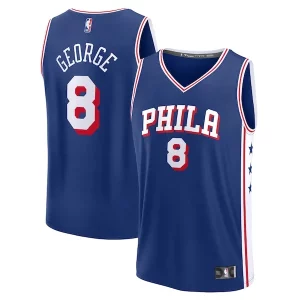 Prestigioso Paul George Philadelphia 76ers Youth Fast Break Replica Player Jersey Icon Edition Royal  per la Gara Importante