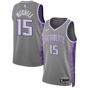 Meraviglioso Davion Mitchell Sacramento Kings Nike Unisex 2022/23 Swingman Jersey City Edition Anthracite  per la Gara Importante