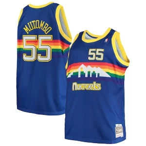 Bellissimo Pratico Dikembe Mutombo Denver Nuggets 1991/92 Big & Tall Hardwood Classics Swingman Jersey Royal  per la Gara Importante