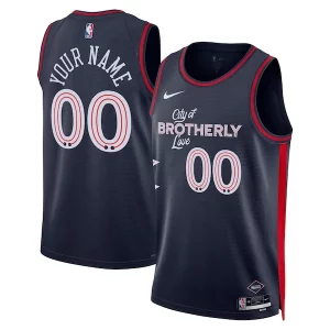 Incantevole Philadelphia 76ers Nike Unisex 2023/24 Custom Swingman Jersey Navy City Edition  per la Gara Importante