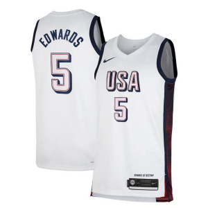 Carino Anthony Edwards Unisex Nike Men's USA Basketball 2024 Swingman Player Jersey White  per la Gara Importante
