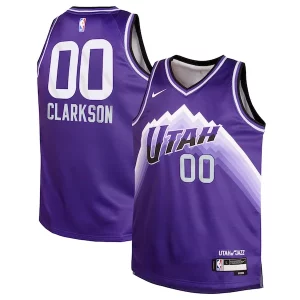 Fascinante Resistente Jordan Clarkson Utah Jazz Nike Youth Swingman Replica Jersey City Edition Purple  per la Gara Importante