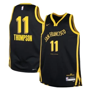 Fascinante Klay Thompson Golden State Warriors Nike Youth Swingman Replica Jersey City Edition Black  per la Gara Importante