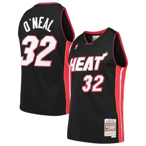 Accattivante Shaquille O'Neal Miami Heat Hardwood Classics Swingman Jersey Black  per la Gara Importante