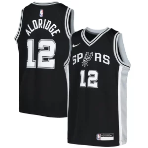 Meraviglioso LaMarcus Aldridge San Antonio Spurs Nike Youth Swingman Jersey Icon Edition Black  per la Gara Importante