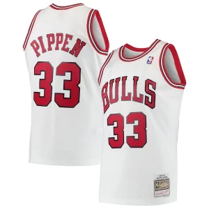 Versatile Sofisticato Scottie Pippen Chicago Bulls Hardwood Classics Swingman Jersey White/Black  per la Gara Importante