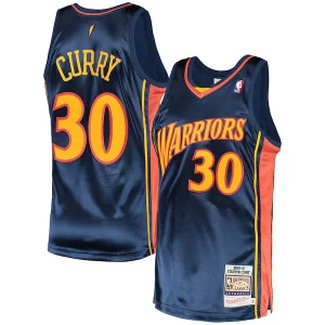 Lussuoso Bellissimo Prestigioso Stephen Curry Golden State Warriors 2009/10 Hardwood Classics Authentic Jersey Navy  per la Gara Importante
