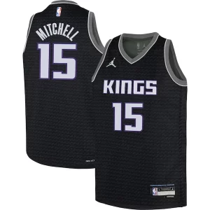 Meraviglioso Eccezionale Cool Davion Mitchell Sacramento Kings Jordan Brand Youth Swingman Jersey Statement Edition Black  per la Gara Importante