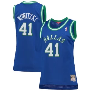 Comodo Versatile Dirk Nowitzki Dallas Mavericks Women's Hardwood Classics Swingman Jersey Blue  per la Gara Importante