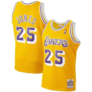 Carino Comodo Ed Jones Los Angeles Lakers 1994/95 Hardwood Classics Swingman Jersey Gold  per la Gara Importante