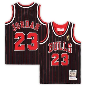 Classico Michael Jordan Chicago Bulls Toddler 1996/97 Hardwood Classics Authentic Jersey Black/Red/White  per la Gara Importante
