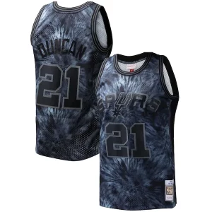 Elegante Tim Duncan San Antonio Spurs Hardwood Classics 1998/99 Tie Dye Swingman Jersey Black  per la Gara Importante