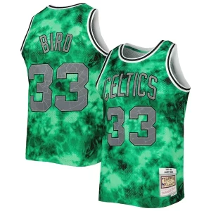 Elegante Larry Bird Boston Celtics 1985/86 Galaxy Swingman Jersey Kelly Green  per la Gara Importante