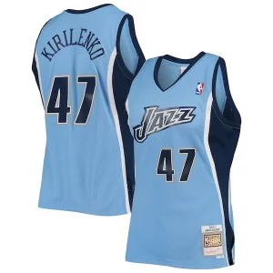 Resistente Fascinante Sofisticato Andrei Kirilenko Utah Jazz 2009/10 Hardwood Classics Swingman Jersey Powder Blue  per la Gara Importante