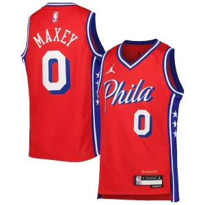 Cool Tyrese Maxey Philadelphia 76ers Jordan Brand Youth Swingman Jersey Statement Edition Red  per la Gara Importante