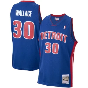 Splendido Pratico Elegante Rasheed Wallace Detroit Pistons 2003/04 Hardwood Classics Swingman Jersey Royal  per la Gara Importante