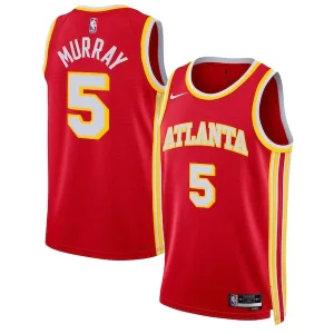 Lussuoso Dejounte Murray Atlanta Hawks Nike Unisex Swingman Jersey Icon Edition Red  per la Gara Importante