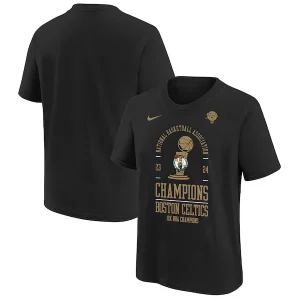 Duraturo Accattivante Boston Celtics Nike Youth 18 Time NBA Finals Champions Locker Room T Shirt Black  per la Gara Importante
