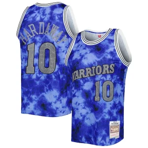 Gorgeous Lussuoso Tim Hardaway Golden State Warriors 1990/91 Galaxy Swingman Jersey Blue  per la Gara Importante