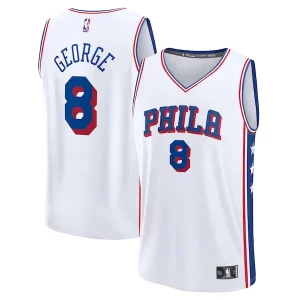 Incantevole Stupendo Elegante Paul George Philadelphia 76ers Youth Fast Break Replica Player Jersey Association Edition White  per la Gara Importante