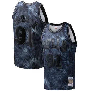 Trendy Stupendo Dennis Rodman Chicago Bulls Hardwood Classics 1995/96 Tie Dye Swingman Jersey Black  per la Gara Importante