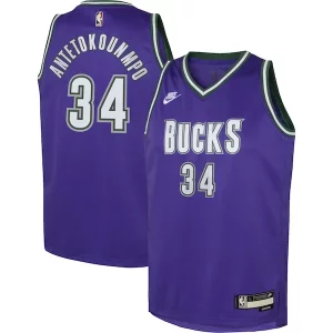Sofisticato Giannis Antetokounmpo Milwaukee Bucks Nike Youth 2022/23 Swingman Jersey Purple Classic Edition  per la Gara Importante